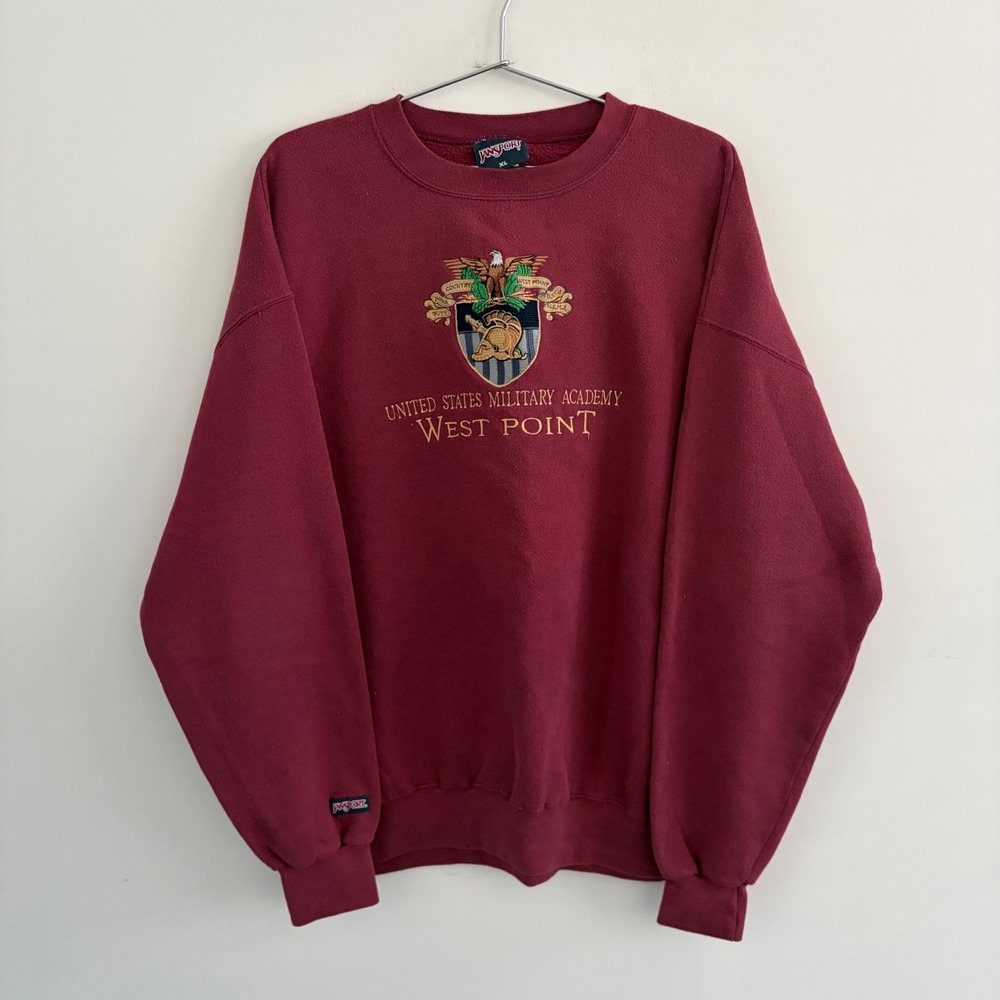 Vintage Jansport West Point Military Academy Sweatshirt Maroon XL